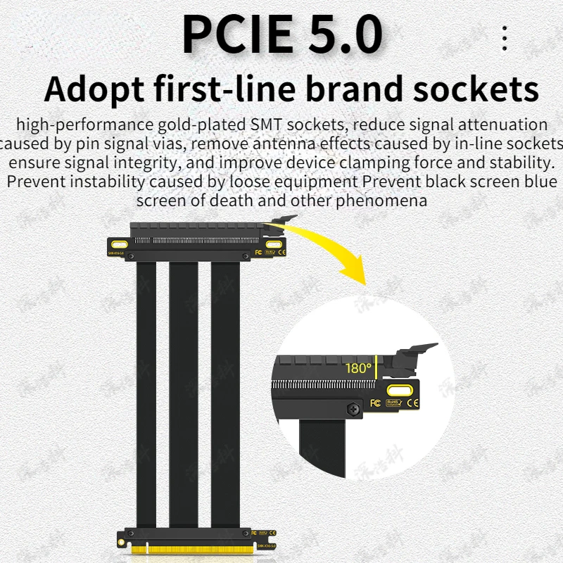 PCIE 5.0 x16 yükseltici kablo, - Pcie 4.0 X16 Riser Cable 90 Degree incelemesi ve fiyatı