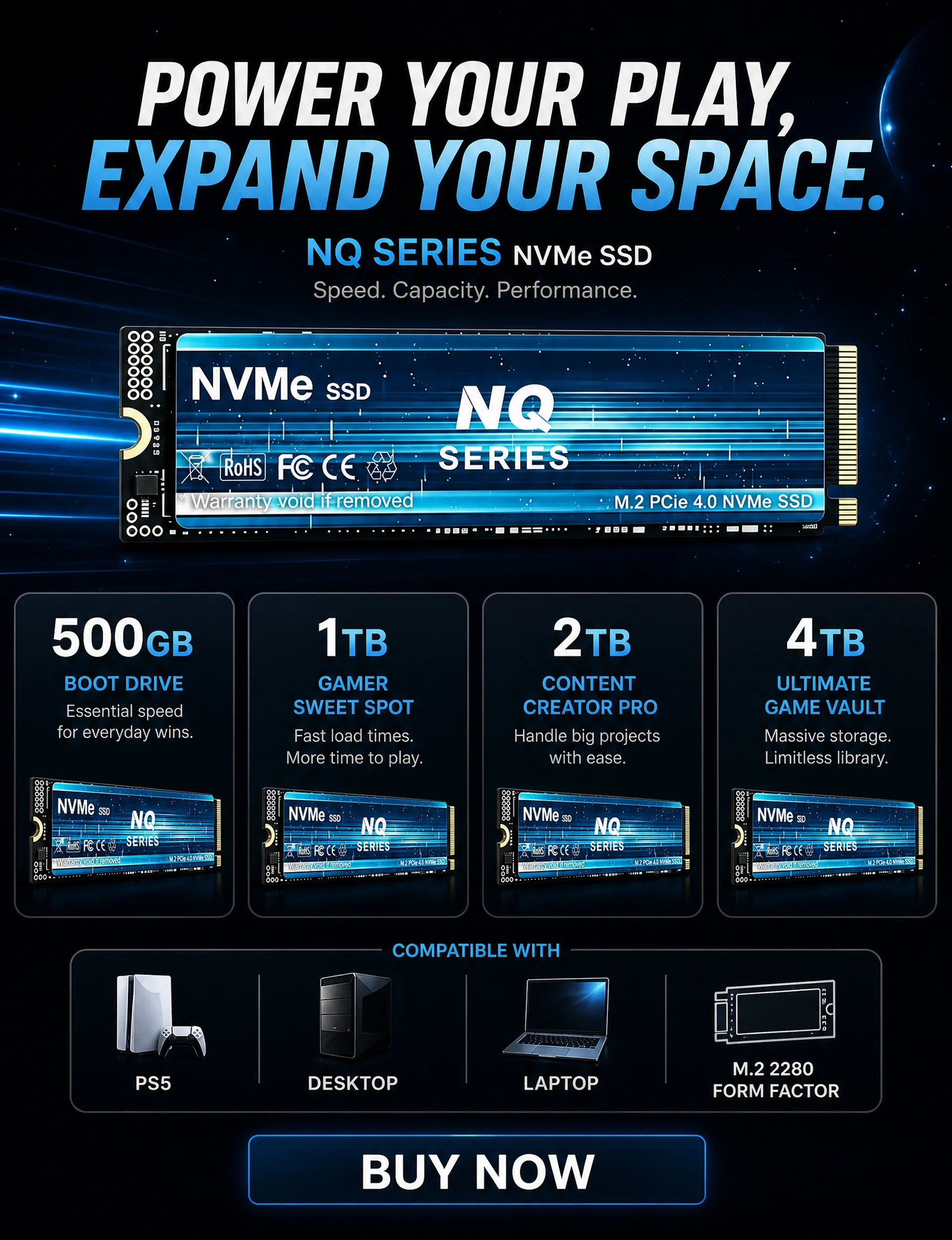 Dahili Sürücü NQ Serisi NVMe S - M.2 Nvme 4Tb Pcie 4.0 Ssd incelemesi ve fiyatı